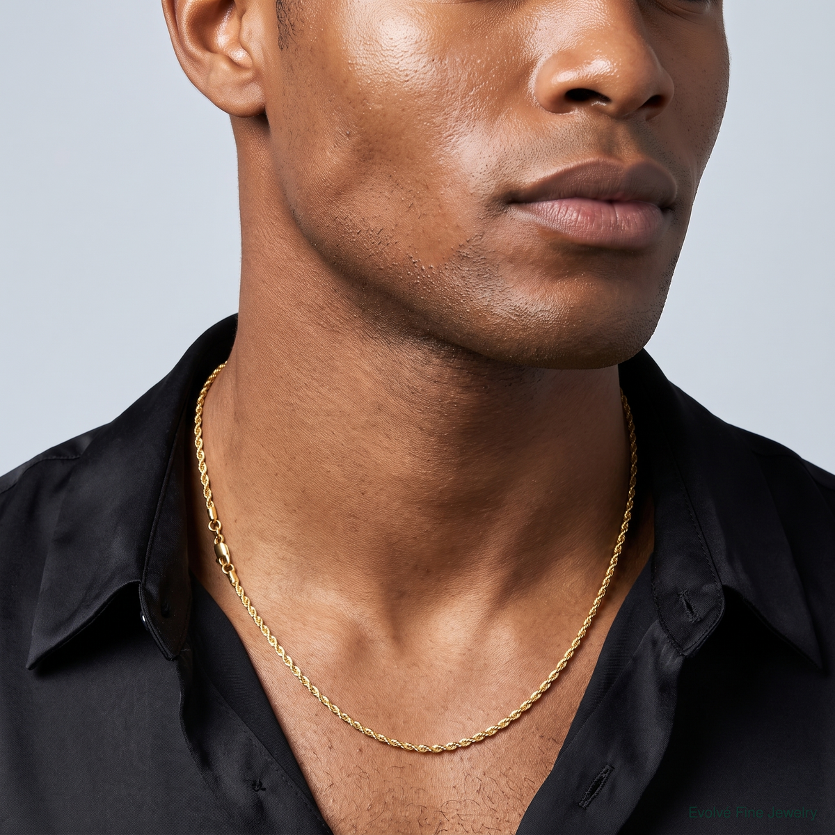 Leslie's Sterling Silver Gold-plated Adjustable 1.2mm D/C Rope Chain - Model Shot