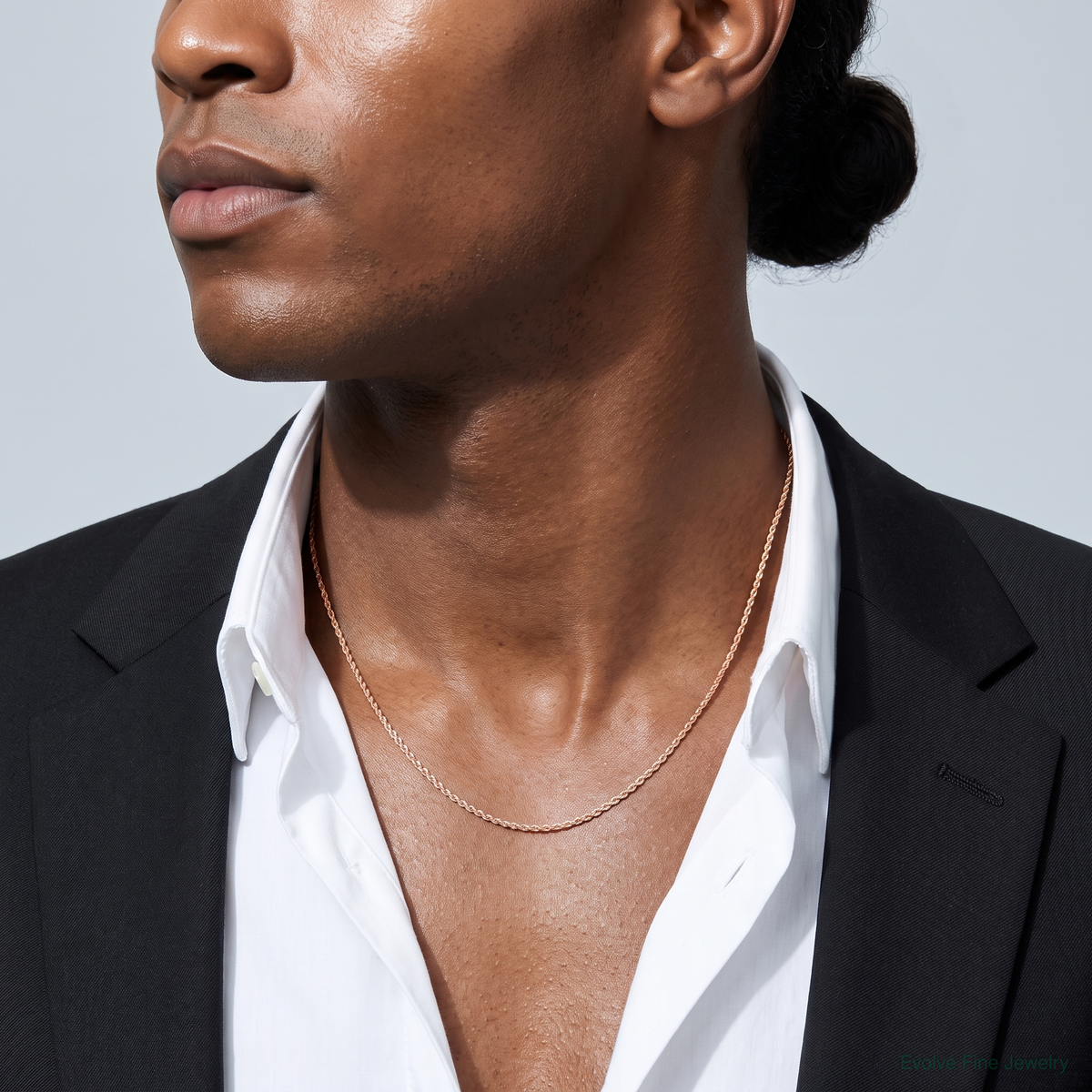 Leslie's Sterling Silver Rose Gold-plated Adjustable 1.2mm D/C Rope Chain - Model Shot
