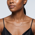 Leslie's Sterling Silver Rose Gold-plated Adjustable 1mm Spiga Chain - Model Shot