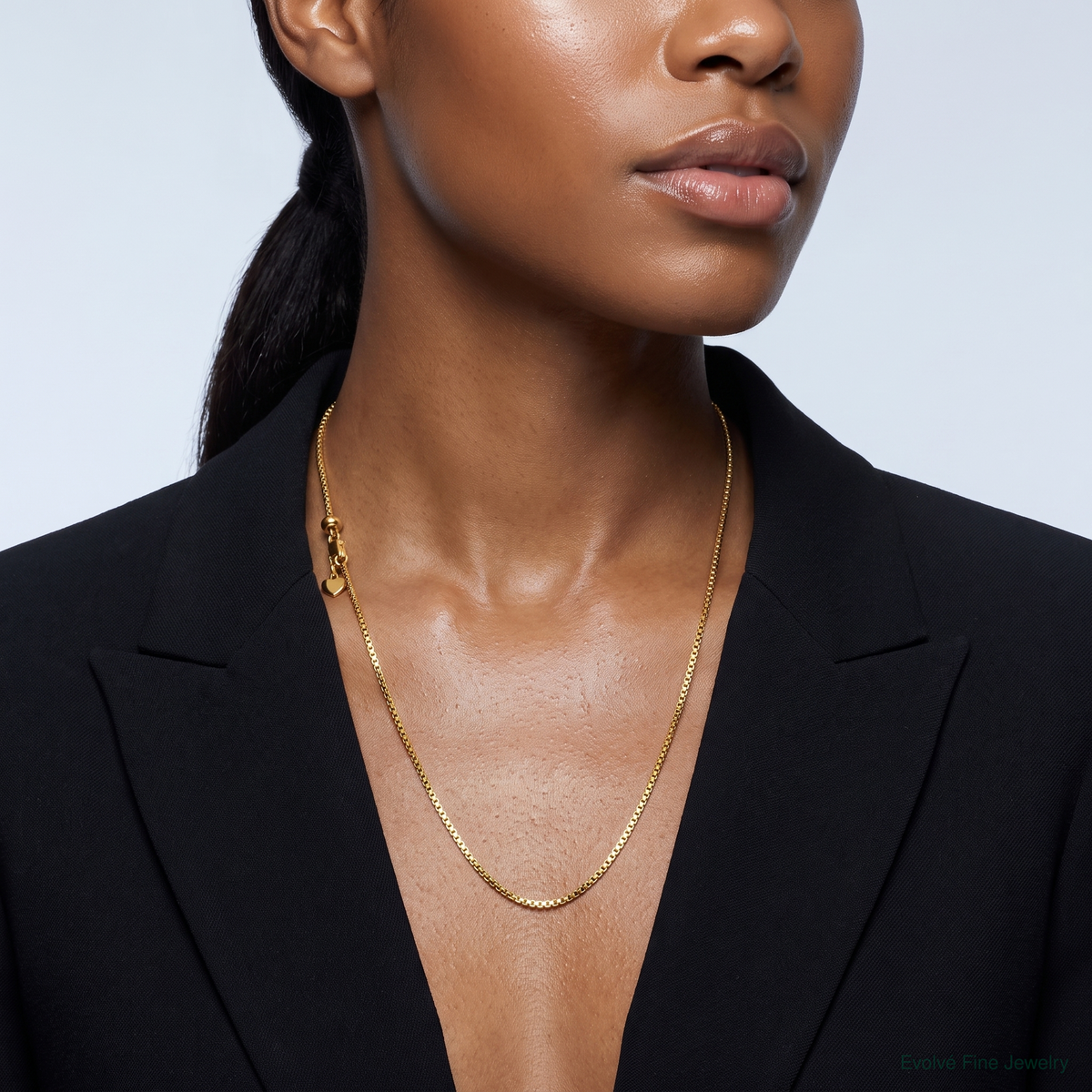 Leslie's Sterling Silver Gold-plated Adjustable 1.5mm Round Box Chain - Model Shot