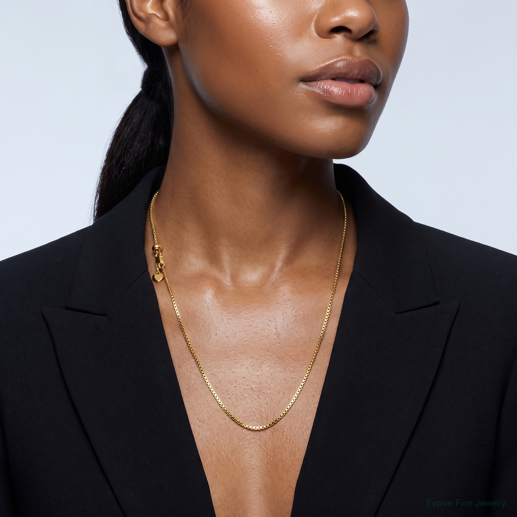 Leslie's Sterling Silver Gold-plated Adjustable 1.5mm Round Box Chain - Model Shot