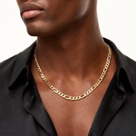 14k 8.75mm Flat Figaro Chain - Model Shot