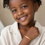 14k Baby Figaro ID Bracelet - Model Shot