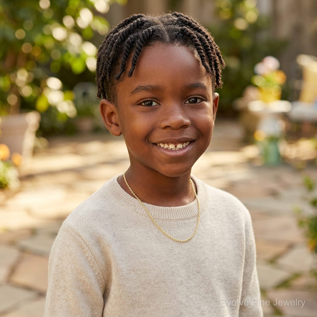 14k Madi K Child's Rope Chain - Model Shot