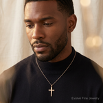 14k Rose Gold Cross Pendant - Model Shot