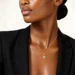 14k Enameled Soccer Ball Pendant - Model Shot
