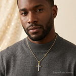 14k w/Rhodium Cross Pendant - Model Shot