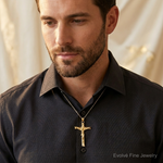 14k Crucifix Pendant - Model Shot