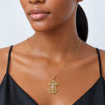 14k Two-tone Mariner's Crucifix Pendant - Model Shot