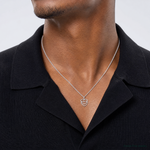 14k White Gold Double Heart Charm - Model Shot