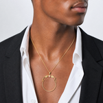 14k Two-tone Leaves w/Flower Charm Holder - Model Shot