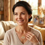 14k Two-tone w/White Rhodium GRANDMA Heart Pendant - Model Shot