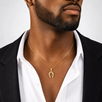 14K Horseshoe Pendant - Model Shot