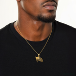 14K American Flag Pendant - Model Shot