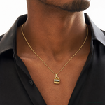 14K 3D Enameled Coffee Cup Pendant - Model Shot