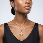 14k FIRE DEPT Shield Pendant - Model Shot