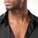14K Seahorse Pendant - Model Shot