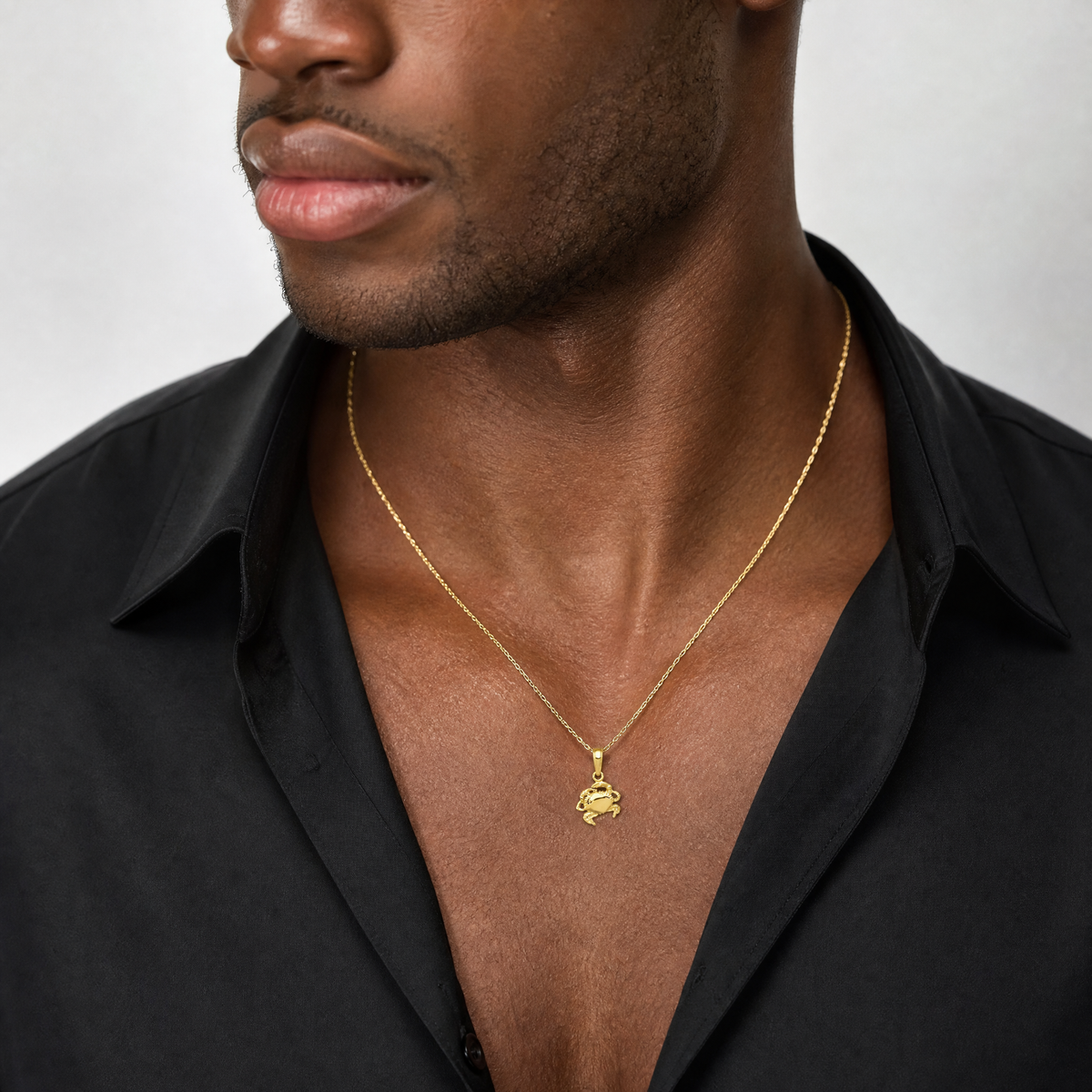 14k Crab Pendant - Model Shot