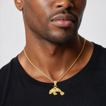 14K Manatee Pendant - Model Shot