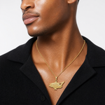 14k Open Mouthed Bass Fish Pendant - Model Shot