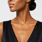14k Ship Wheel Pendant - Model Shot