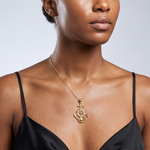 14k Large Anchor w/Wheel Pendant - Model Shot