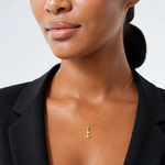 14k Mini Anchor Pendant - Model Shot