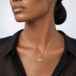 14K Dragonfly Pendant - Model Shot