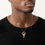 14k and Rhodium D/C Frog in Heart Pendant - Model Shot