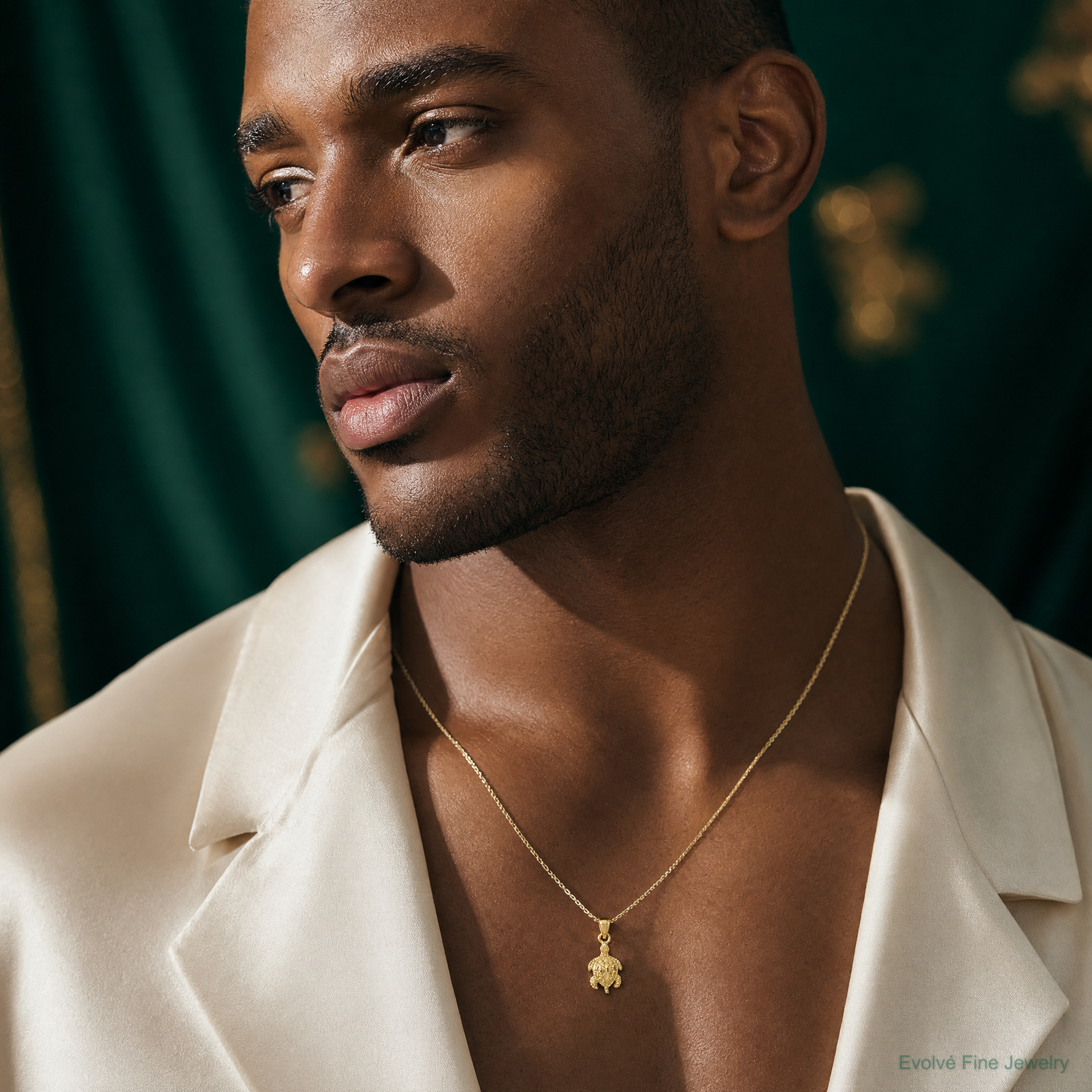 14K Turtle Pendant - Model Shot