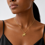 14K Diamond-cut Monkey Pendant - Model Shot