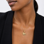 14k Bulldog Pendant - Model Shot