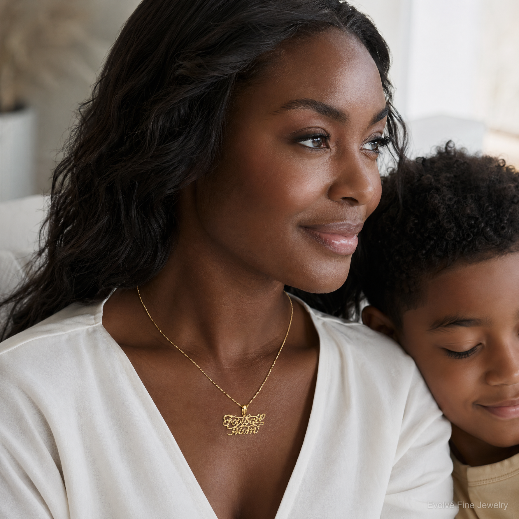 14K FOOTBALL MOM Charm - Model Shot