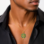 14K 4-Leaf Clover Pendant with Enameled Tips Pendant - Model Shot