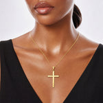 14K Latin Cross Pendant - Model Shot