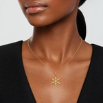 14k Polished Snowflake Charm - Model Shot