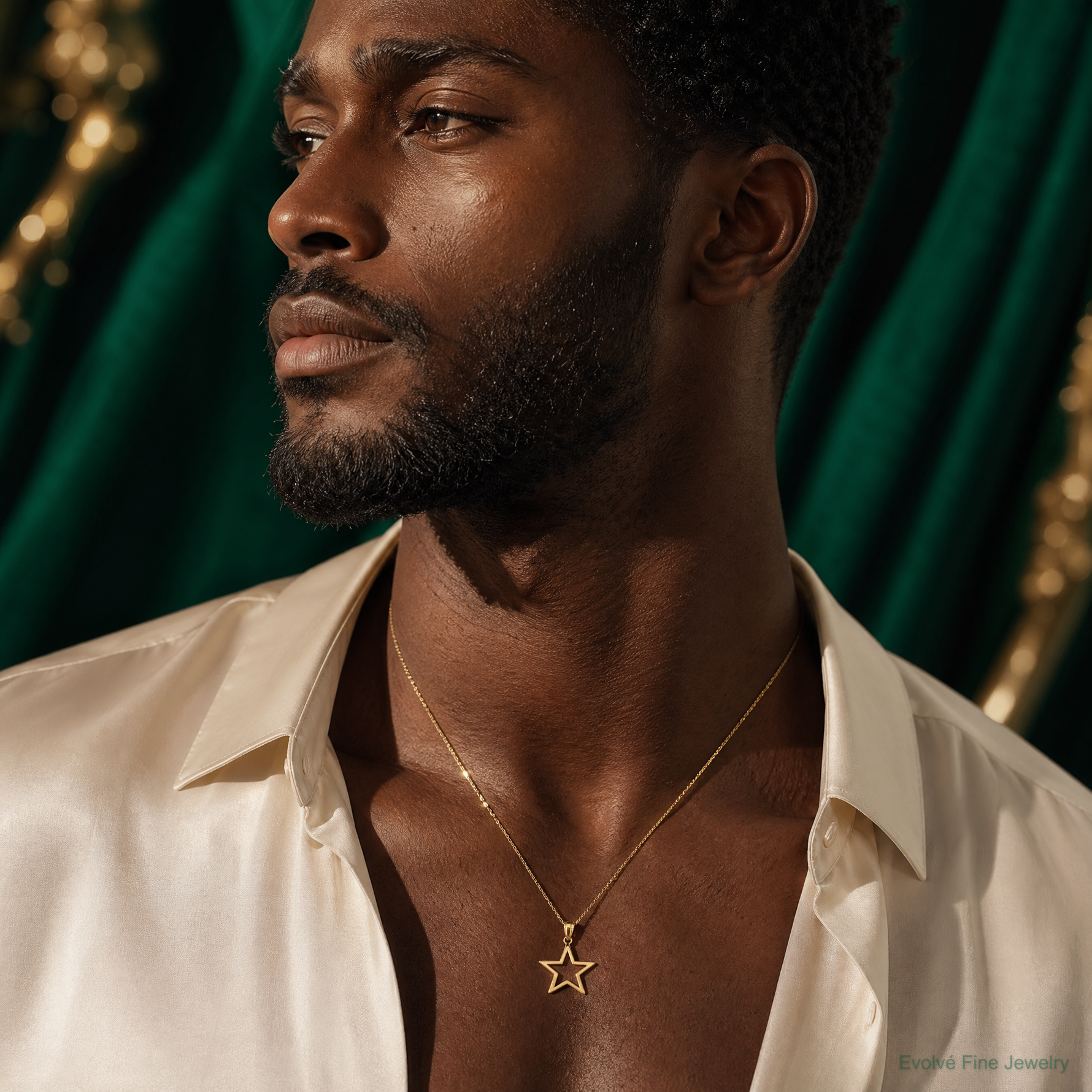 14k Star Charm - Model Shot