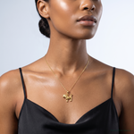 14k Polished Dog Charm - Model Shot
