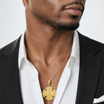 14k Fire Department FD Badge Pendant - Model Shot