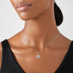 14K White Gold RN Registered Nurse Pendant - Model Shot