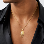 14K Diamond-Cut Basketball and Net Charm - Model Shot