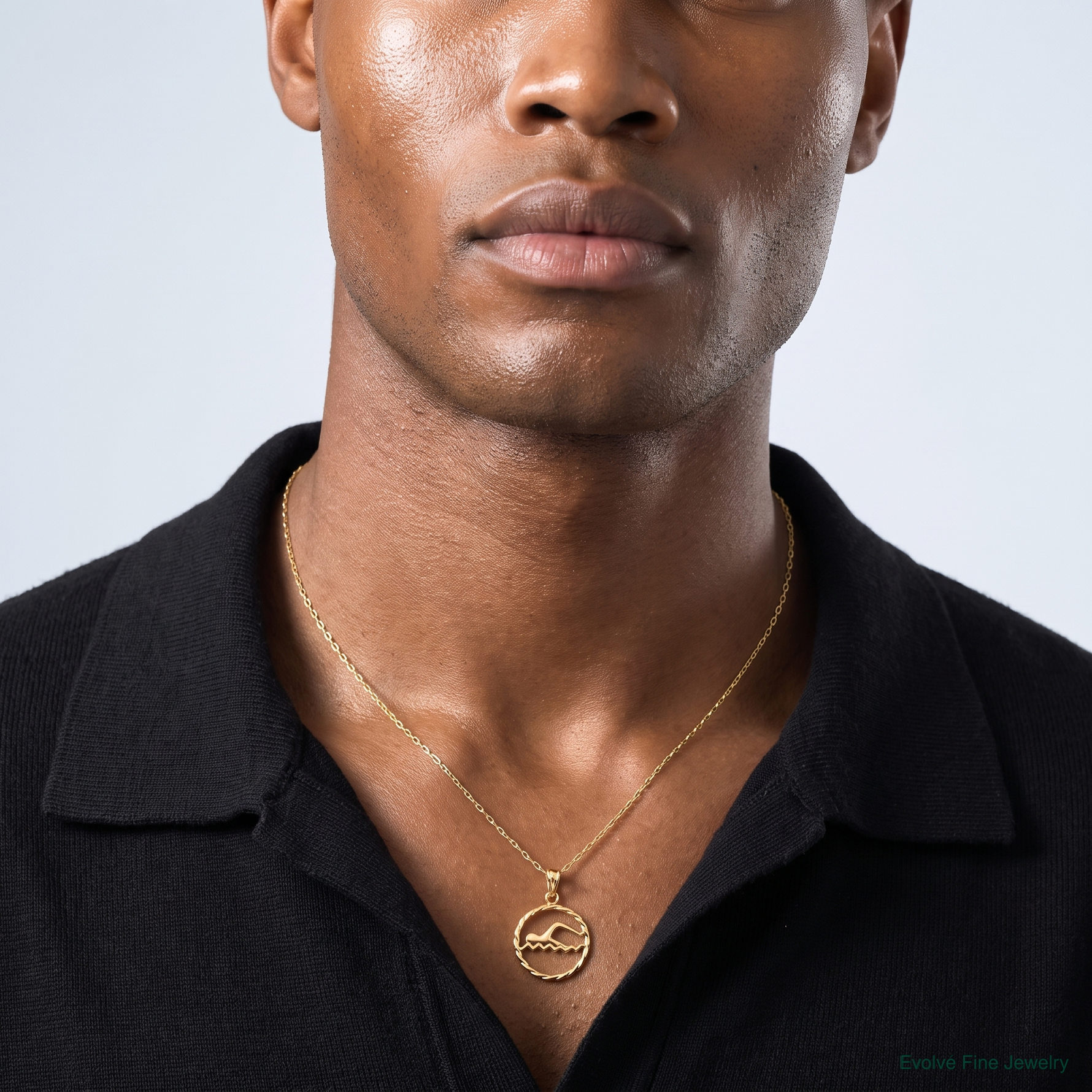14k Swimming Charm - Model Shot
