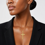 14k INRI Crucifix Pendant - Model Shot