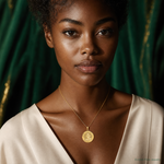 14k Saint Christopher Medal Pendant - Model Shot