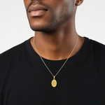 14k Saint Christopher Medal Pendant - Model Shot