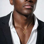 14K Polished Infinity Symbol Heart Pendant - Model Shot