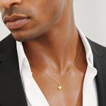 14K Polished Solid 3D Heart Pendant - Model Shot