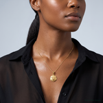 14K Gold Polished Sand Dollar Pendant - Model Shot