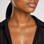 14k Nefertiti Profile Pendant - Model Shot