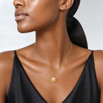 14K Gold Polished Volleyball Pendant - Model Shot